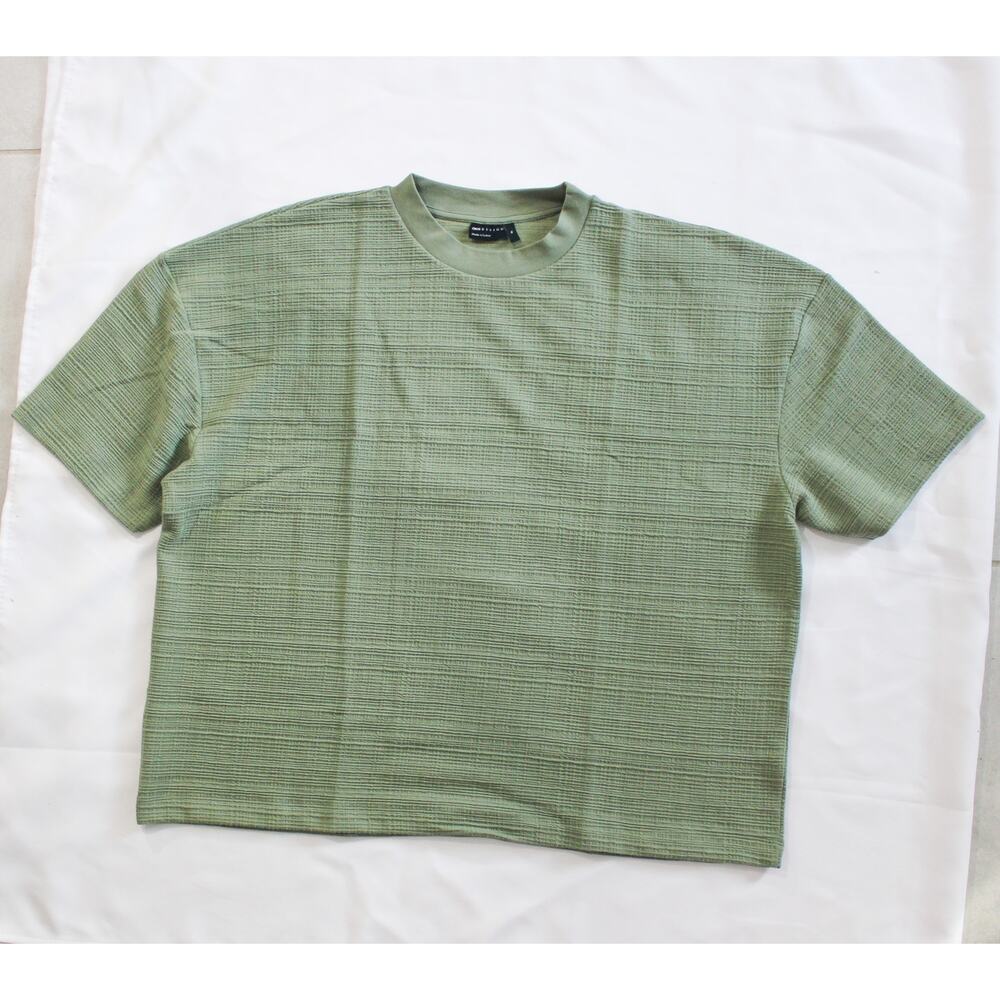 NWT ASOS Design Cropped Oversized Waffle Knit T-Shirt Seafoam Green XL Unisex